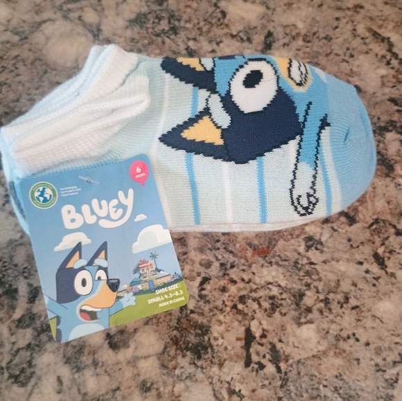 Bluey Kids Socks - Blue and White - Picture 1 of 4